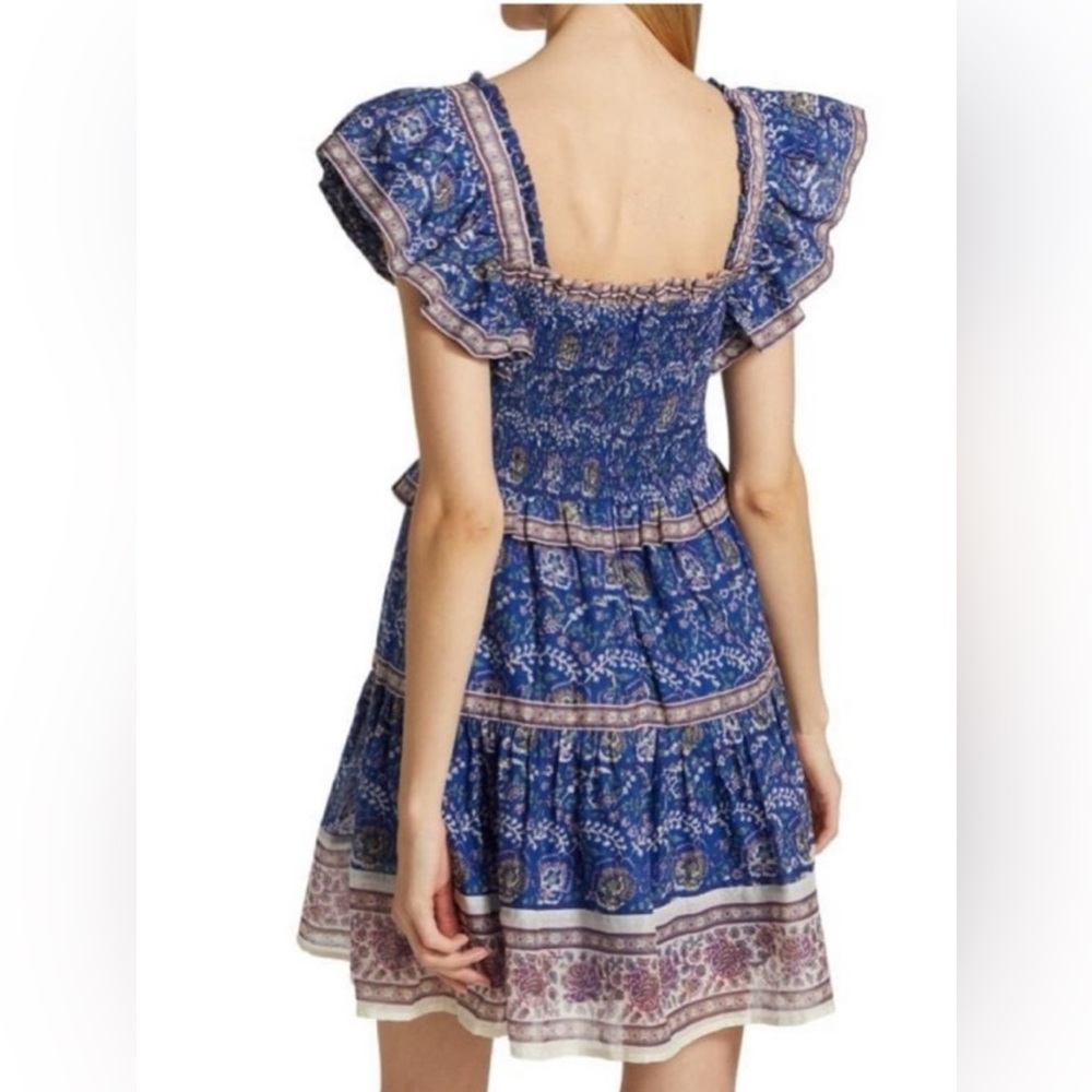 Sea NY Rosita Smocked border mini dress, S